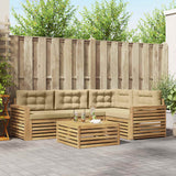 Set di divani da esterno 5 pcs Bianco e Beige 79 x 79 x 37 cm