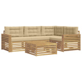 Set di divani da esterno 5 pcs Bianco e Beige 79 x 79 x 37 cm