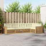 Set di divani da esterno 5 pcs Bianco e Crema