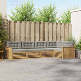 Set di divani da esterno 5 pcs Bianco e Grigio Chiaro