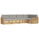 Set di divani da esterno 5 pcs Bianco e Grigio Chiaro