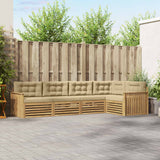 Set di divani da esterno 5 pcs Bianco e Beige