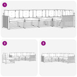 Set di divani da esterno 5 pcs Bianco e Beige
