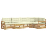 Set di divani da esterno 5 pcs Bianco e Crema