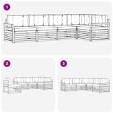 Set di divani da esterno 5 pcs Bianco e Crema