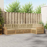 Set di divani da esterno 5 pcs Bianco e Beige