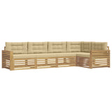 Set di divani da esterno 5 pcs Bianco e Beige