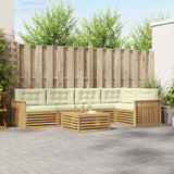 Set di divani da esterno 6 pcs Bianco e Crema 79 x 79 x 37 cm