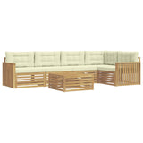 Set di divani da esterno 6 pcs Bianco e Crema 79 x 79 x 37 cm