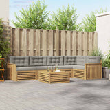 Set di divani da esterno 6 pcs Bianco e Grigio Chiaro