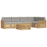 Set di divani da esterno 6 pcs Bianco e Grigio Chiaro