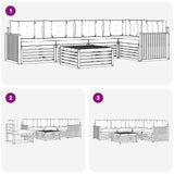 Set di divani da esterno 6 pcs Bianco e Grigio Chiaro