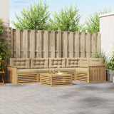 Set di divani da esterno 6 pcs Bianco e Beige 79 x 79 x 37 cm
