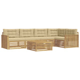 Set di divani da esterno 6 pcs Bianco e Beige 79 x 79 x 37 cm