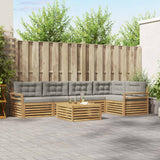 Set di divani da esterno 6 pcs Bianco e Grigio Chiaro