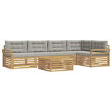 Set di divani da esterno 6 pcs Bianco e Grigio Chiaro