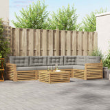 Set di divani da esterno 6 pcs Bianco e Grigio Chiaro