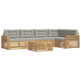 Set di divani da esterno 6 pcs Bianco e Grigio Chiaro