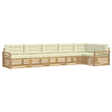 Set di divani da esterno 6 pcs Bianco e Crema