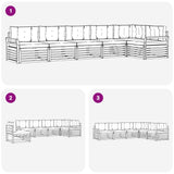 Set di divani da esterno 6 pcs Bianco e Crema
