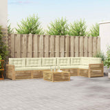 Set di divani da esterno 7 pcs Bianco e Crema 79 x 79 x 37 cm