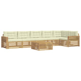 Set di divani da esterno 7 pcs Bianco e Crema 79 x 79 x 37 cm