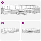 Set di divani da esterno 7 pcs Bianco e Crema 79 x 79 x 37 cm