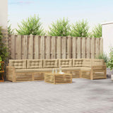 Set di divani da esterno 7 pcs Bianco e Beige 79 x 79 x 37 cm