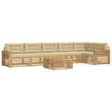 Set di divani da esterno 7 pcs Bianco e Beige 79 x 79 x 37 cm
