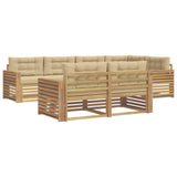 Set di divani da esterno 7 pcs Bianco e Beige