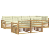 Set di divani da esterno 7 pcs Bianco e Crema