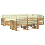 Set di divani da esterno 7 pcs Bianco e Crema
