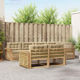 Set di divani da esterno 7 pcs Bianco e Beige
