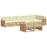Set di divani da esterno 8 pcs Bianco e Crema