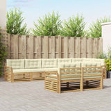 Set di divani da esterno 8 pcs Bianco e Crema