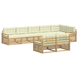 Set di divani da esterno 8 pcs Bianco e Crema