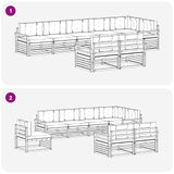 Set di divani da esterno 8 pcs Bianco e Antracite