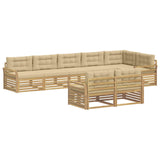 Set di divani da esterno 8 pcs Bianco e Beige
