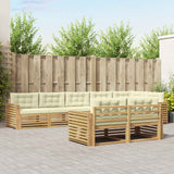Set di divani da esterno 8 pcs Bianco e Crema