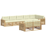 Set di divani da esterno 8 pcs Bianco e Crema