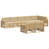 Set di divani da esterno 8 pcs Bianco e Beige