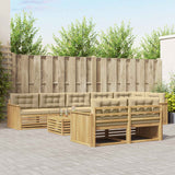 Set di divani da esterno 9 pcs Bianco e Beige 79 x 79 x 37 cm