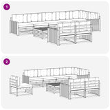 Set di divani da esterno 9 pcs Bianco e Beige 79 x 79 x 37 cm