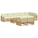 Set di divani da esterno 9 pcs Bianco e Crema 79 x 79 x 37 cm