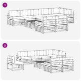 Set di divani da esterno 9 pcs Bianco e Crema 79 x 79 x 37 cm
