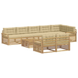 Set di divani da esterno 9 pcs Bianco e Beige 79 x 79 x 37 cm