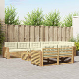 Set di divani da esterno 9 pcs Bianco e Crema 79 x 79 x 37 cm