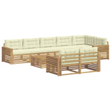 Set di divani da esterno 9 pcs Bianco e Crema 79 x 79 x 37 cm