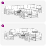 Set di divani da esterno 9 pcs Bianco e Crema 79 x 79 x 37 cm