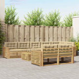 Set di divani da esterno 9 pcs Bianco e Beige 79 x 79 x 37 cm